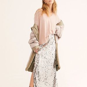 Free People Sequin Maxi Skirt size 6